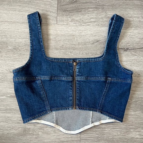 Reformation Indigo Denim Crop Top - Picture 3 of 6